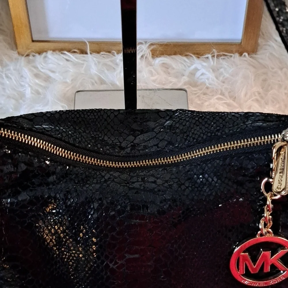 Michael Kors Snakeskin Embossed  Shoulder Bag